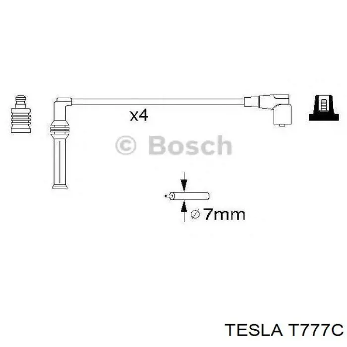 Дріт високовольтний, комплект T777C Tesla