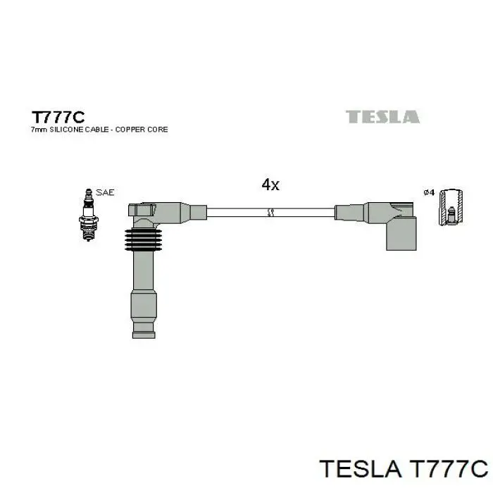 T777C Tesla высоковольтные провода