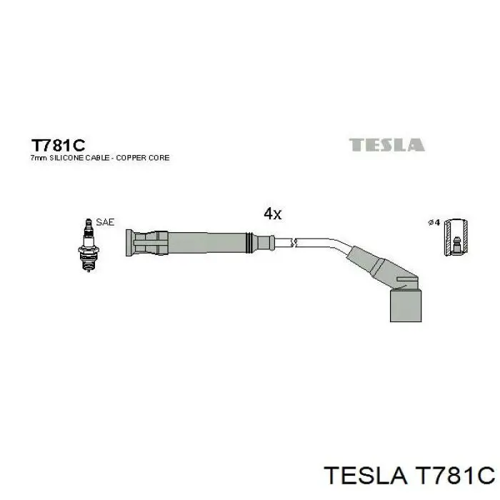 T781C Tesla высоковольтные провода