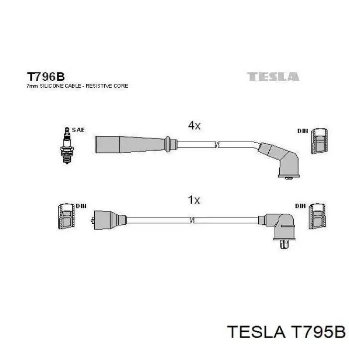 Провода зажигания Tesla T795B цена, от 21.07 USD