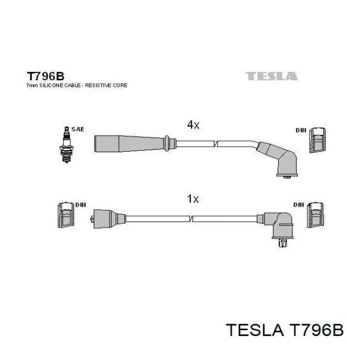 T796B Tesla высоковольтные провода