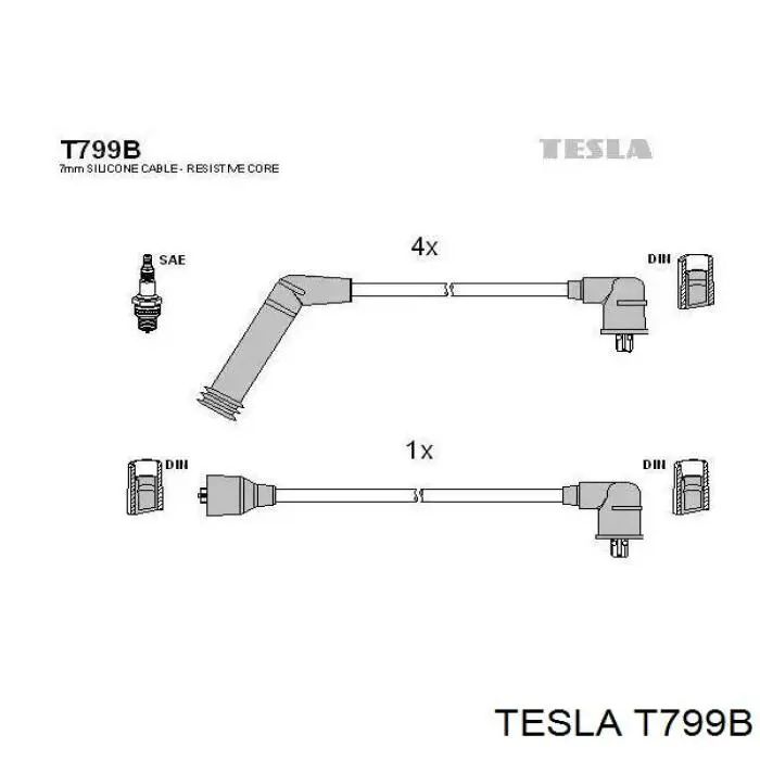 T799B Tesla высоковольтные провода