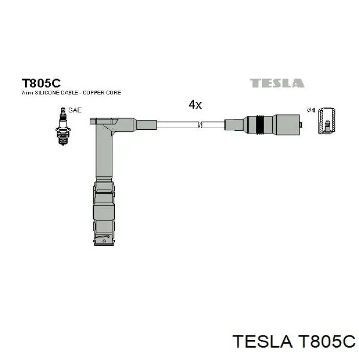 T805C Tesla высоковольтные провода