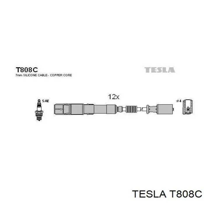 T808C Tesla высоковольтные провода