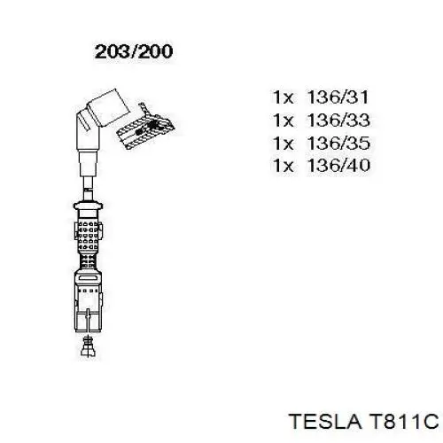 Высоковольтные провода T811C Tesla