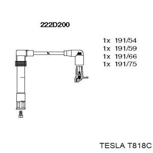 Высоковольтные провода T818C Tesla