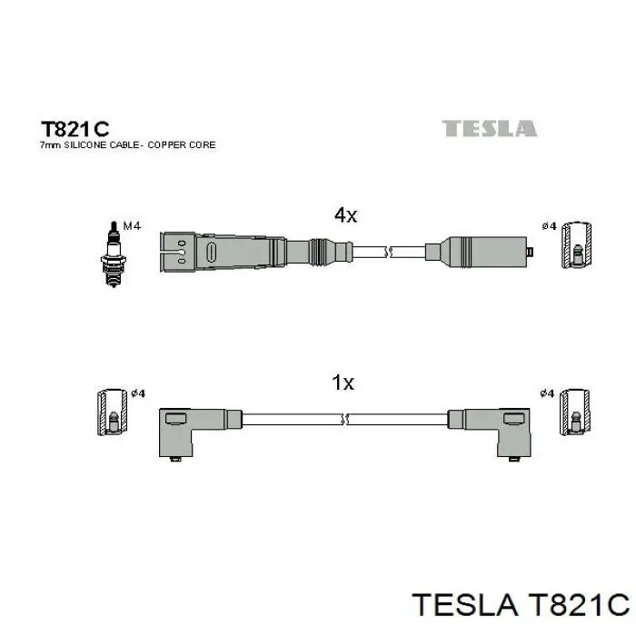 T821C Tesla высоковольтные провода