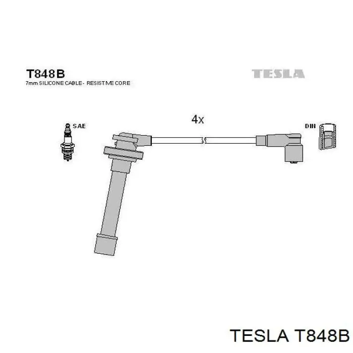 T848B Tesla высоковольтные провода