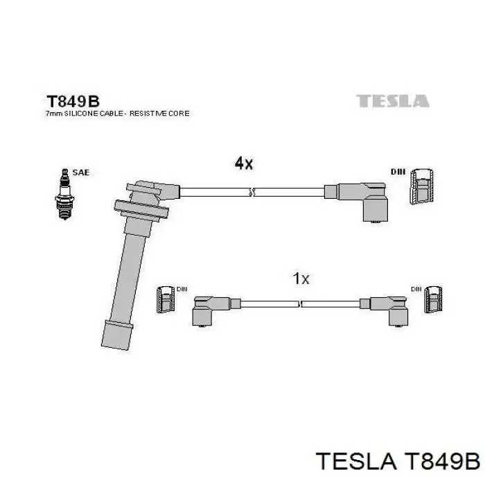 T849B Tesla высоковольтные провода