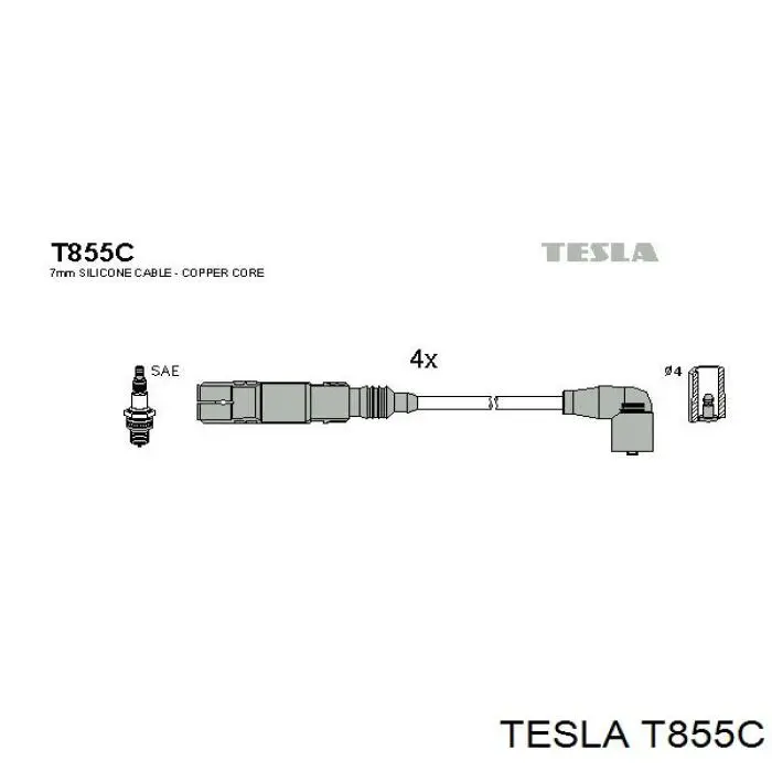 Высоковольтные провода T855C Tesla