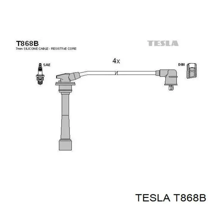 T868B Tesla высоковольтные провода