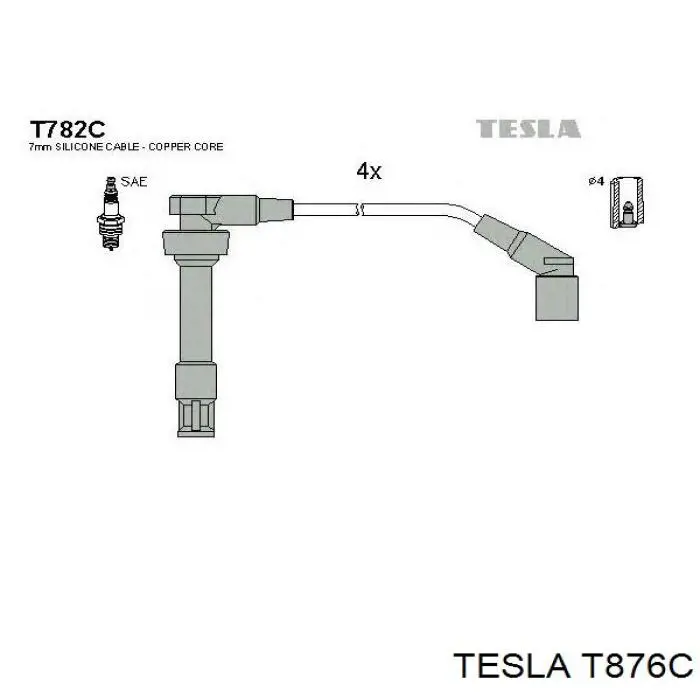 T876C Tesla высоковольтные провода