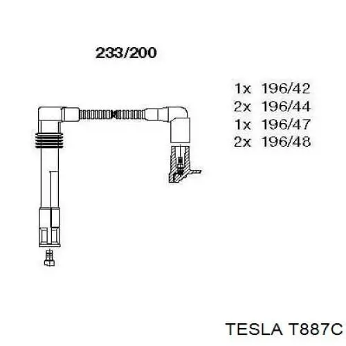 T887C Tesla высоковольтные провода
