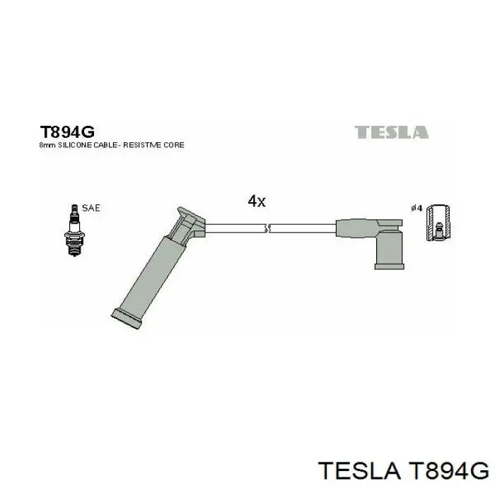 T894G Tesla высоковольтные провода