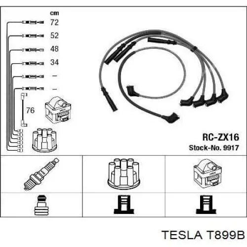 T899B Tesla высоковольтные провода