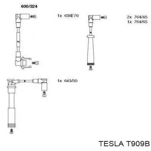 T909B Tesla высоковольтные провода