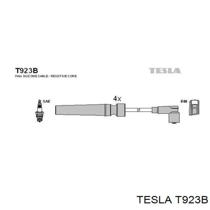 T923B Tesla высоковольтные провода