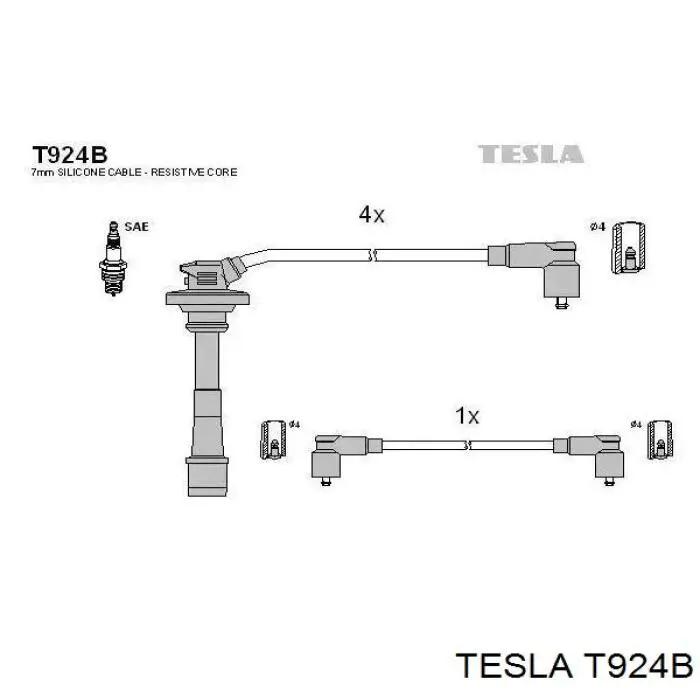 T924B Tesla высоковольтные провода