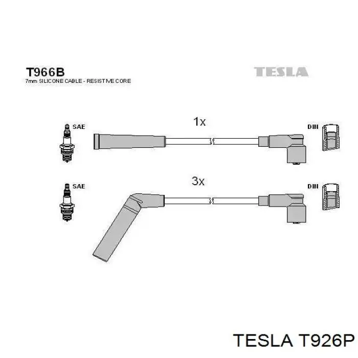 Высоковольтные провода T926P Tesla