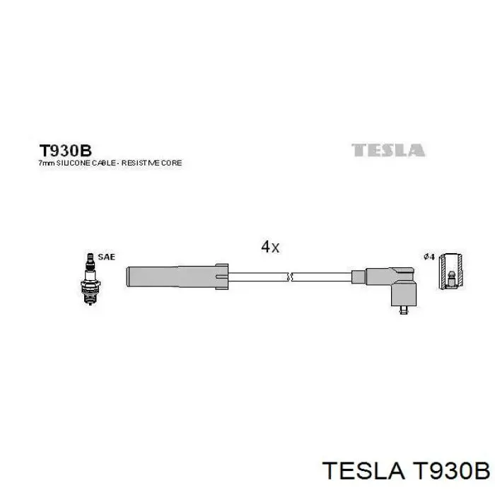 Провода высоковольтные, комплект TESLA T930B