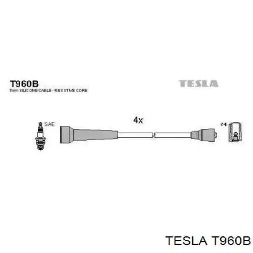 T960B Tesla высоковольтные провода