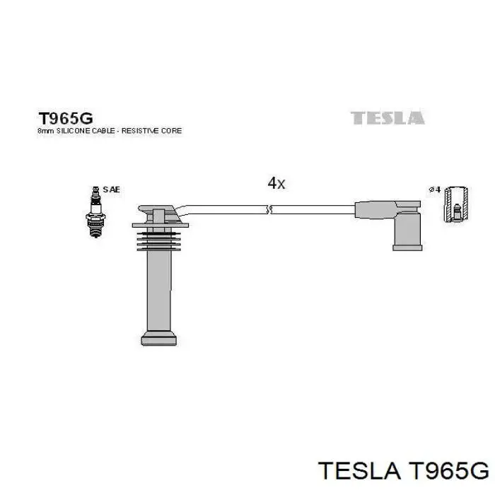 Высоковольтные провода T965G Tesla