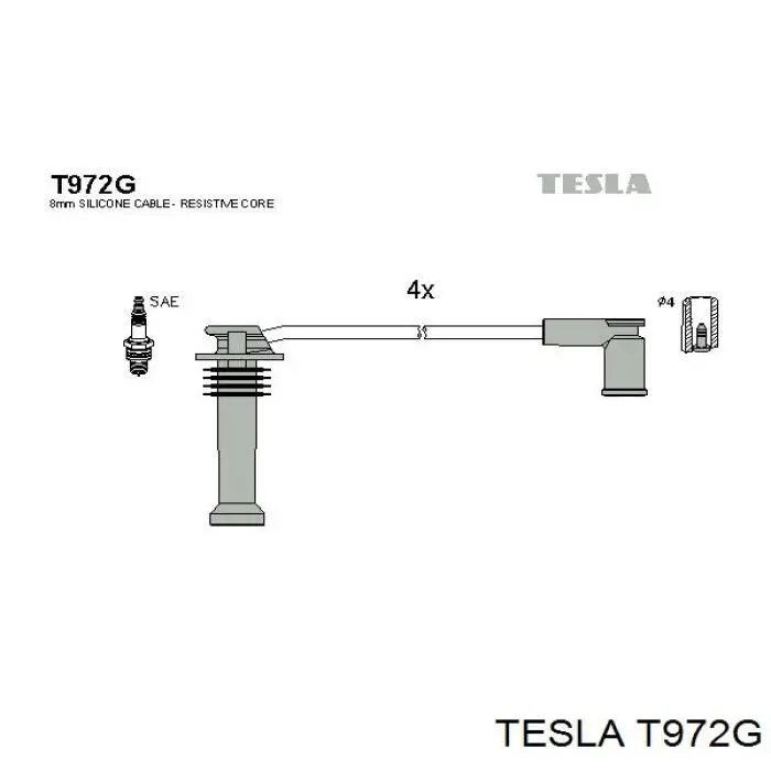 T972G Tesla высоковольтные провода