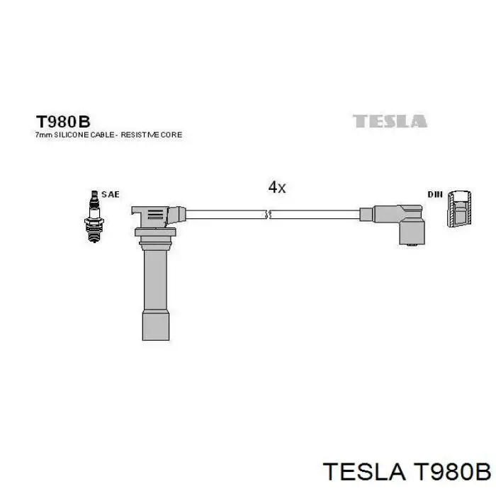 Высоковольтные провода T980B Tesla