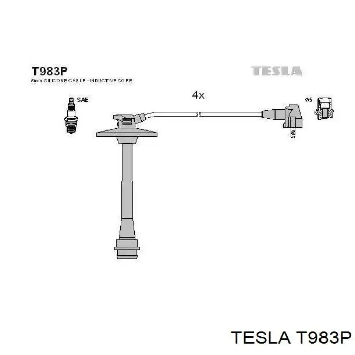 T983P Tesla высоковольтные провода
