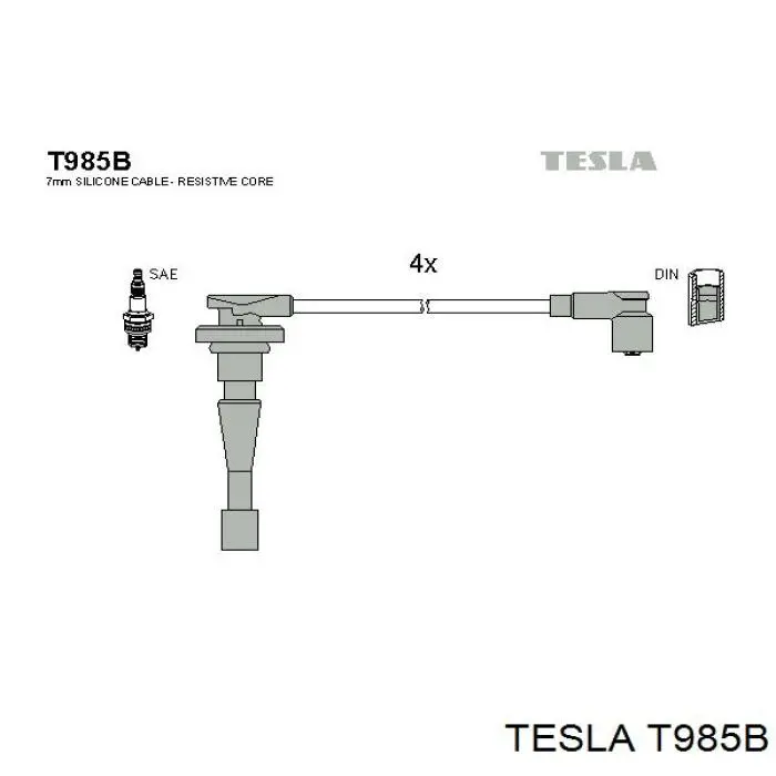 T985B Tesla высоковольтные провода