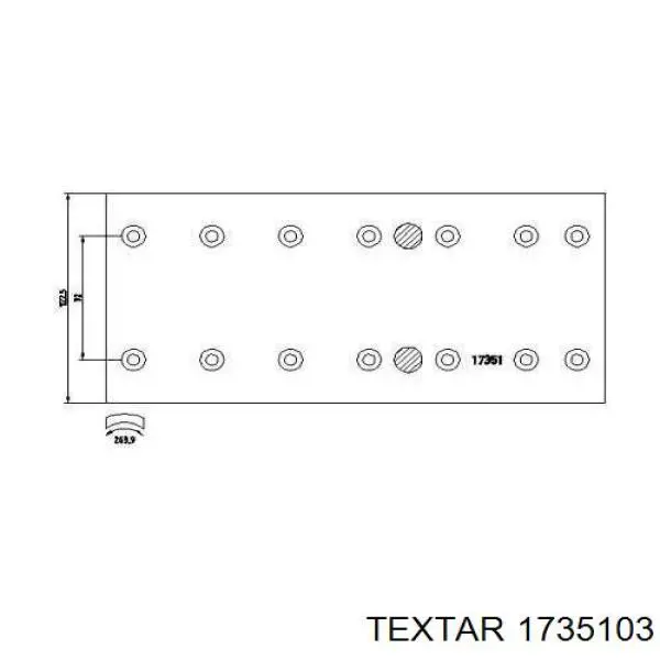 Задние барабанные колодки 1735103 Textar