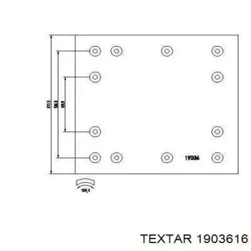 Накладка тормозная задняя (TRUCK) 1903616 Textar