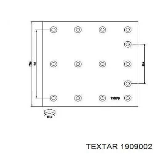 Накладка тормозная задняя (TRUCK) Textar 1909002