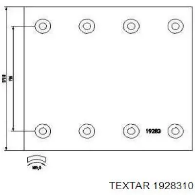 Задние барабанные колодки 1928310 Textar