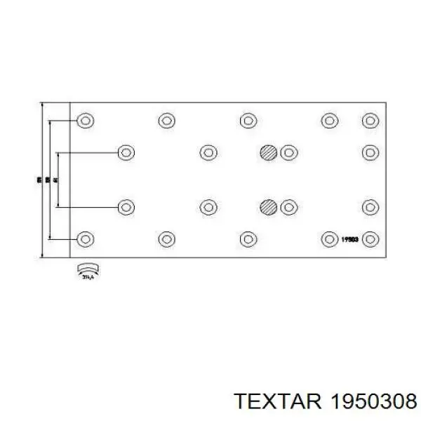 Задние барабанные колодки 1950308 Textar