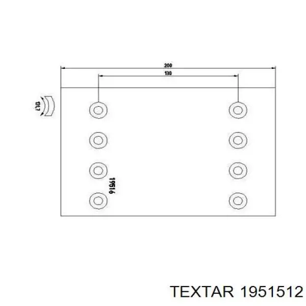 Накладка тормозная задняя (TRUCK) TEXTAR 1951512