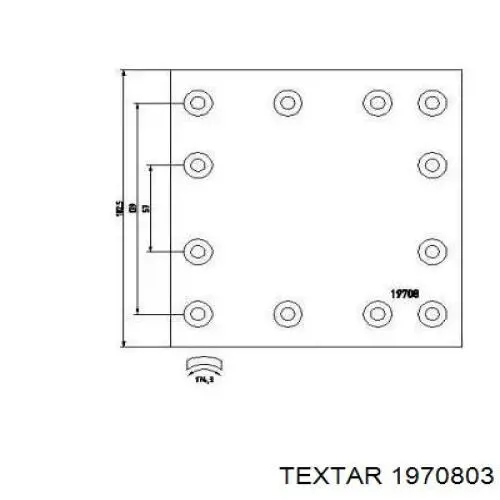 Задние барабанные колодки 1970803 Textar