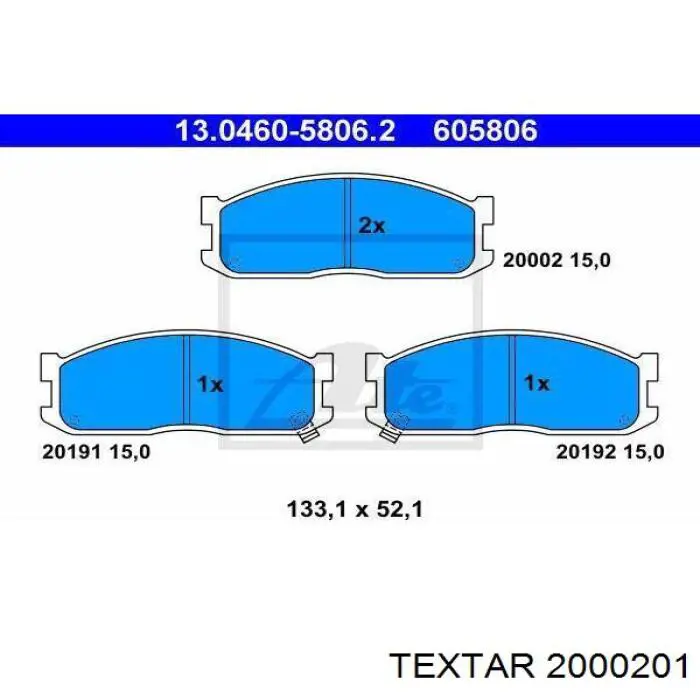 Купить 2000201 Textar Колодки тормозные