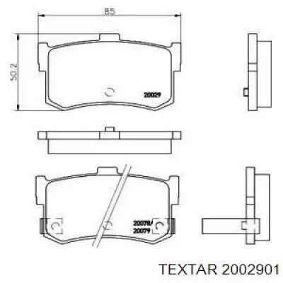 Задние тормозные колодки 2002901 Textar