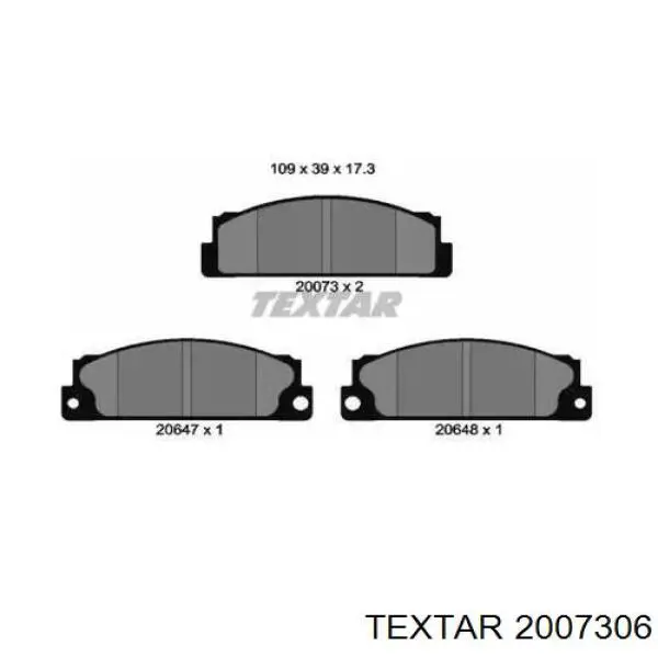 Передние тормозные колодки 2007306 Textar