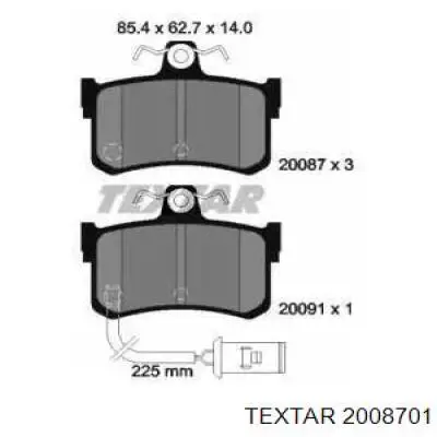 Задние тормозные колодки 2008701 Textar