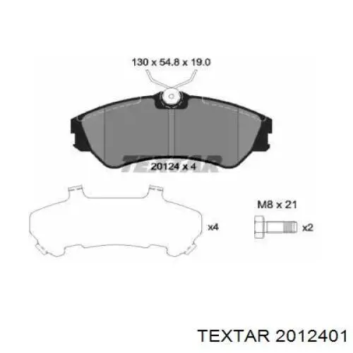 Передние тормозные колодки 2012401 Textar