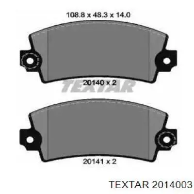 Передние тормозные колодки 2014003 Textar