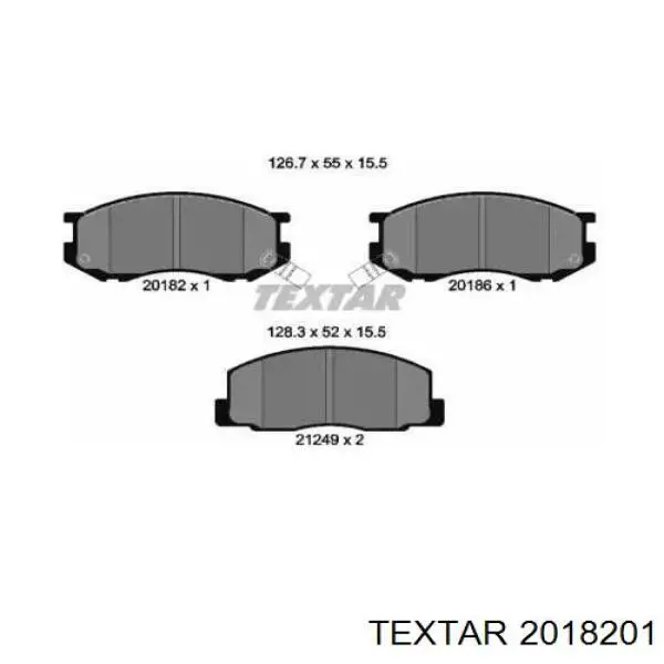 Передние тормозные колодки 2018201 Textar