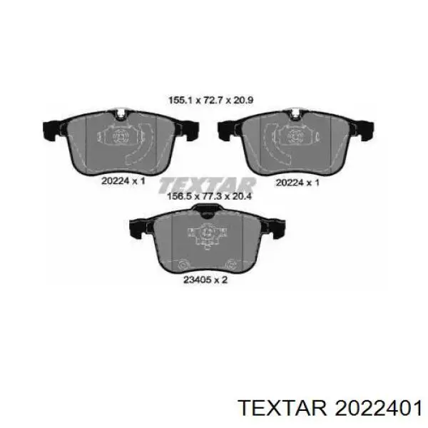 2022401 Textar колодки тормозные передние дисковые