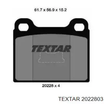 2022803 Textar колодки тормозные передние дисковые