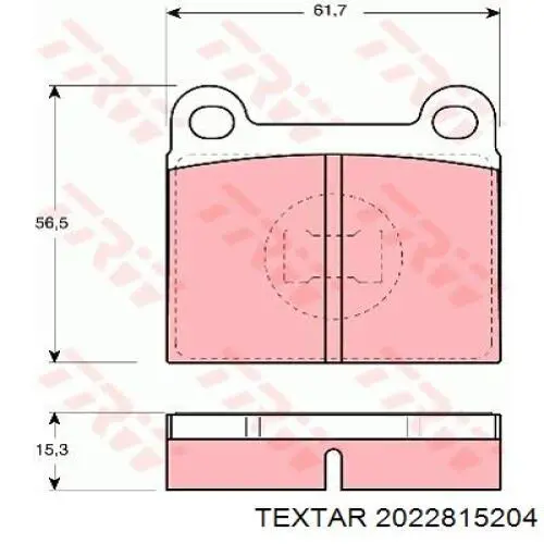 2022815204 Textar Колодки передние