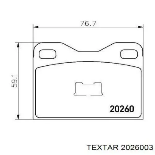 2026003 Textar колодки тормозные передние дисковые