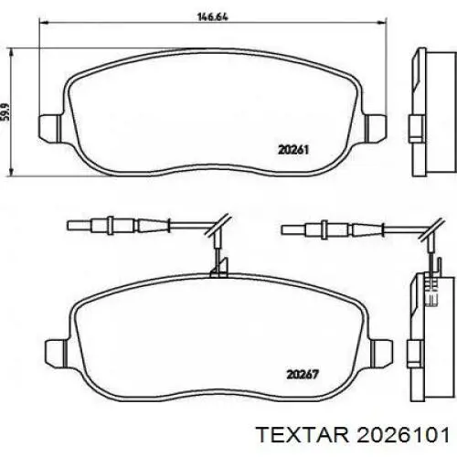 Тормозные колодки Textar 2026101