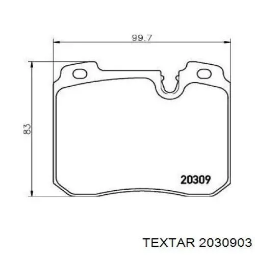 Передние тормозные колодки 2030903 Textar